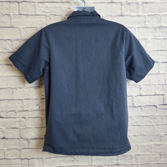 Nike SB Size XL Skateboard Short Sleeve Dri Fit 1/4 Zip Pullover Stripe Blue Blk - Picture 2 of 11